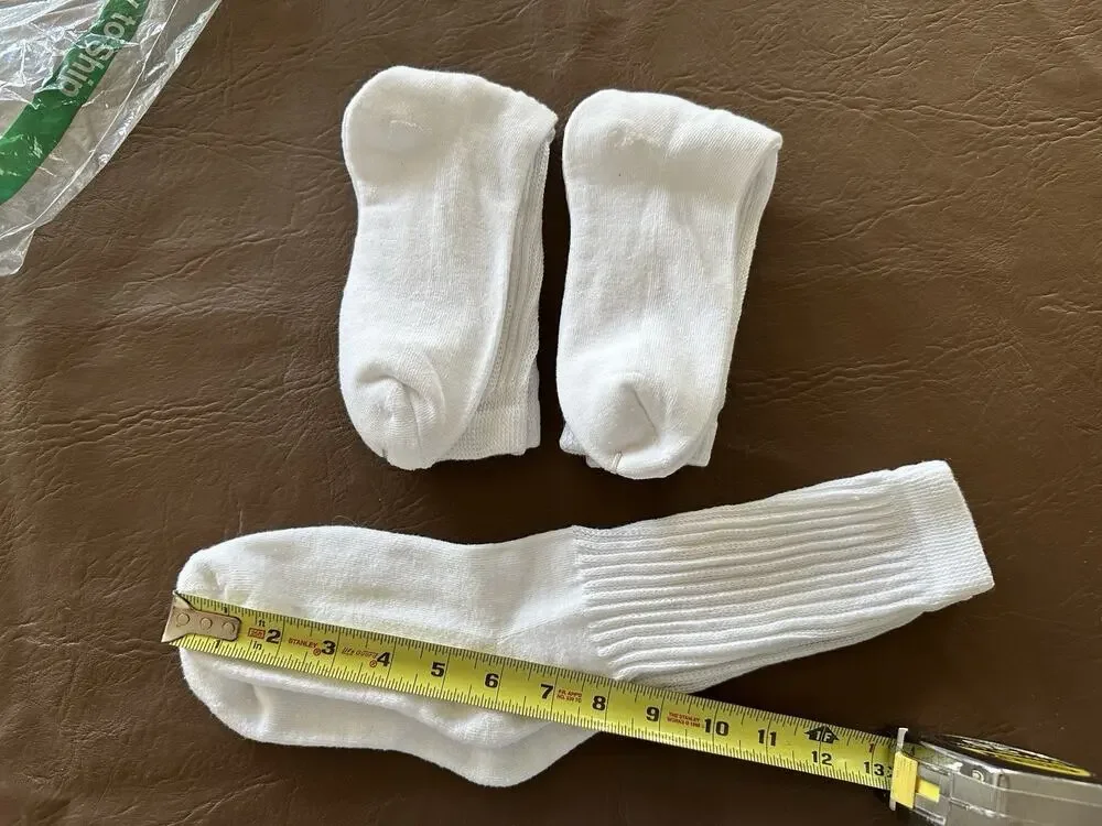 3 Pairs Men's Quarter Socks White See Images For Size